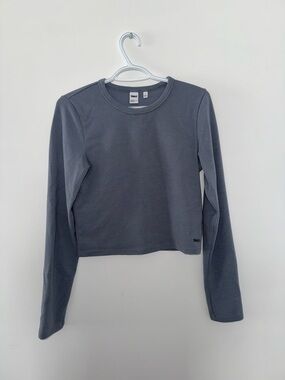 TNA Long Sleeve Crewneck Top in dusty blue